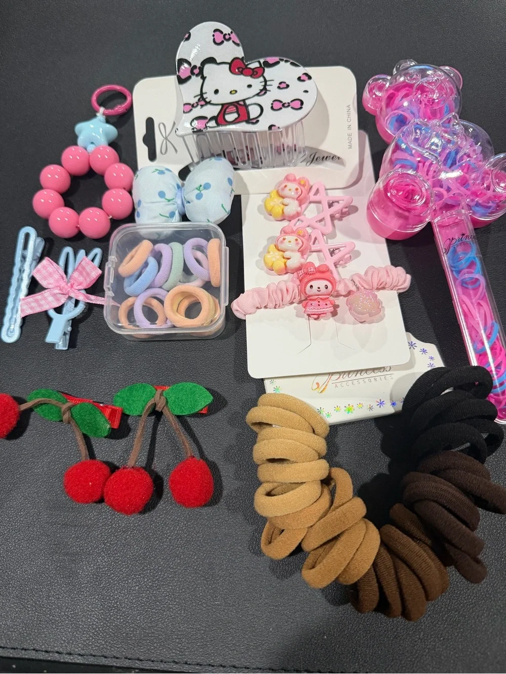 Hello Kitty Pink & Pastel Kids Hair Accessories Set